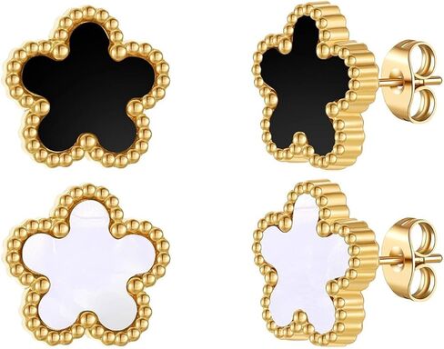 Clover Earrings for Women Stainless Steel Hypoallergenic Clover Stud Earrings in Kuwait