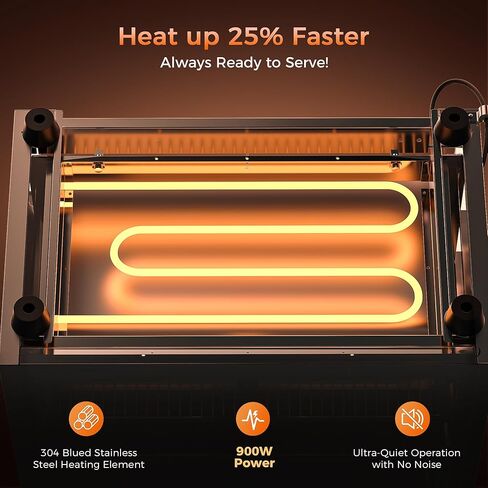 133Qt 5-Tier 900W سخان طعام تجاري مع عنصر تسخين من الفولاذ المقاوم للصدأ 304، باب زجاجي مفرد، رف قابل للتعديل، صندوق ساخن لتقديم الطعام الكهربائي، خزانة تثبيت ساخنة على سطح الطاولة in Kuwait