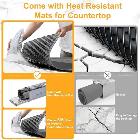 حصيرة تدفئة الطعام الكبيرة، XXL (42 بوصة × 15 بوصة) سجادة تسخين الطعام الكهربائية مع وسادة مقاومة للحرارة للكونترتوب، تسخين 6 مستويات لدرجة الحرارة ومؤقت 6 ساعات، صواني تسخين قابلة للطي لحفلات البوفيهات، رمادي in Kuwait