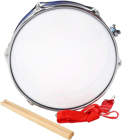 13" Snare Drum for Beginners and Kids, Double Tone Percussion Instrument, Lightweight Educational Practice Pad Drum Kit- Blue in Kuwait