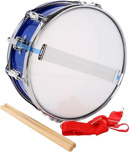 13" Snare Drum for Beginners and Kids, Double Tone Percussion Instrument, Lightweight Educational Practice Pad Drum Kit- Blue in Kuwait
