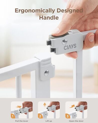 Ciays 29.1"-39.4"، بوابة أطفال بارتفاع 76.2 سم، بوابة جرو واسعة للغاية للمداخل، بوابة أمان للكلاب سهلة الإغلاق تلقائيًا للداخل، قابلة للتعديل مع مجموعة تمديد 2.8/5.5 بوصة، مجموعات إضافية، أبيض in Kuwait