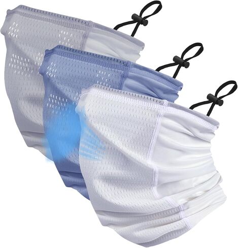 Geyoga 3 Pcs Adjustable Cooling Neck Gaiter Breathable Balaclava Neck Mask Strap Mesh Sun Scarf for Summer Sports Cycling in Saudi Arabia