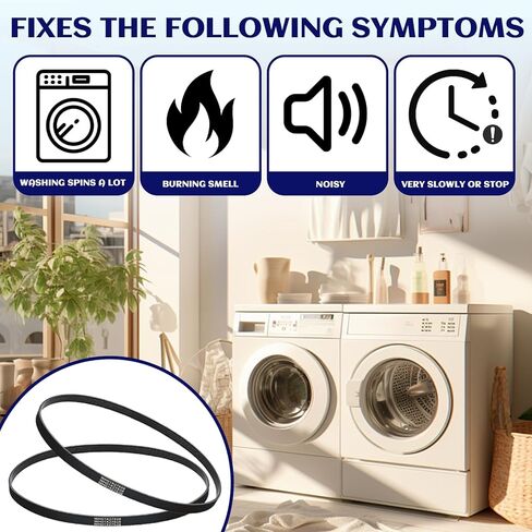 2-Pack WH01X27538 Washer Drive Belt Compatible with GE-Hotpoint Clothes Washing Machine,Replace Parts AP6328256, 4587903, PS12299369, WH01X27538 in Saudi Arabia