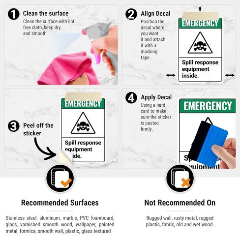 Emergency Spill Response Equipment Inside Sign, 10x7 Inches, 4 Mil Vinyl Decal Stickers Weather Resistant, Made in USA by Sigo Signs in Saudi Arabia