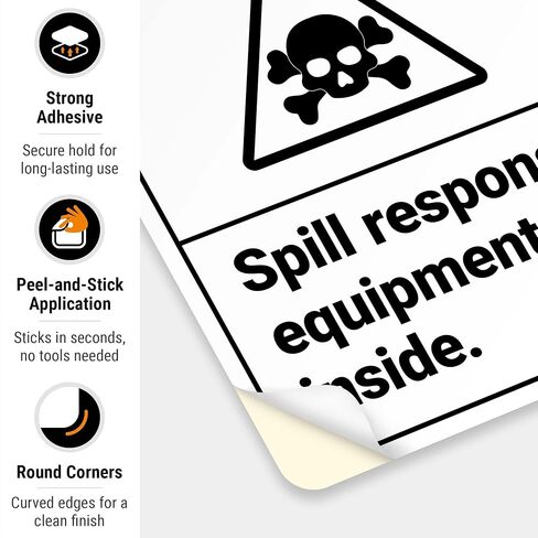 Emergency Spill Response Equipment Inside Sign, 10x7 Inches, 4 Mil Vinyl Decal Stickers Weather Resistant, Made in USA by Sigo Signs in Saudi Arabia