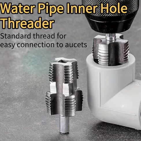 Thread Tap Npt Pipe Tap Upgraded New Tool for Plumbers and Electricians Suitable for Ppr, Thread Repair Machine Tap Silvery High Speed Stee Hand Tapping, Durable Metal Water Pipe Inner Hole Threader in Saudi Arabia