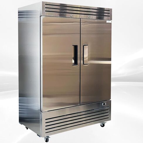 Commercial Freezer 2-Doors Solid Upright Reach in Two Section Stainless Steel NSF Certified 54" Width, Capacity 47Cuft, Restaurant Quality Kitchen -8°F Cold AKF-13781 in Kuwait