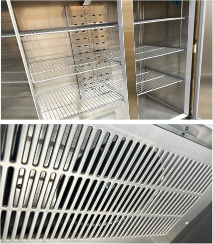 Commercial Freezer 2-Doors Solid Upright Reach in Two Section Stainless Steel NSF Certified 54" Width, Capacity 47Cuft, Restaurant Quality Kitchen -8°F Cold AKF-13781 in Kuwait