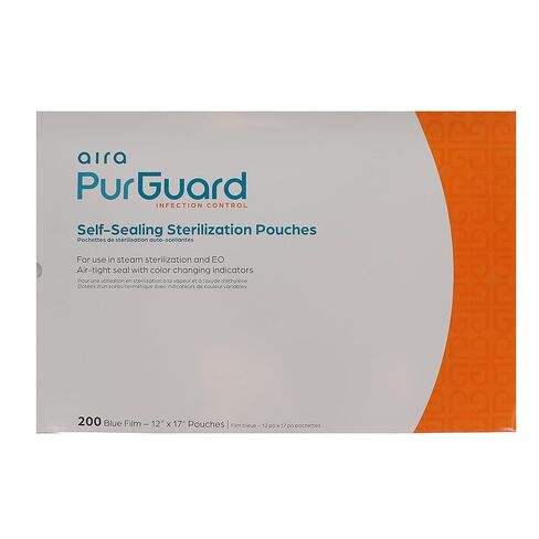 أكياس تعقيم Aira 100534 PurGuard ذاتية الغلق مقاس 12 بوصة × 17 بوصة، فيلم أزرق ورقي 200/Bx in Kuwait