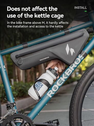 ROCKBROS Bike Frame Bag Waterproof Stable & Complete Set Top Tube Bicycle Storage Bag E-Bike Accessories for Women Men Cycling Fits for Outdoor Long Journey MBT Mountain Road Bike Gear Black in Saudi Arabia