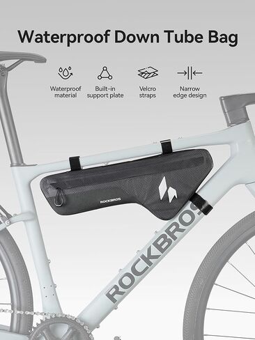 ROCKBROS Bike Frame Bag Waterproof Stable & Complete Set Top Tube Bicycle Storage Bag E-Bike Accessories for Women Men Cycling Fits for Outdoor Long Journey MBT Mountain Road Bike Gear Black in Saudi Arabia