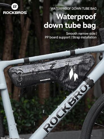 ROCKBROS Bike Frame Bag Waterproof Stable & Complete Set Top Tube Bicycle Storage Bag E-Bike Accessories for Women Men Cycling Fits for Outdoor Long Journey MBT Mountain Road Bike Gear Black in Saudi Arabia