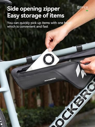 ROCKBROS Bike Frame Bag Waterproof Stable & Complete Set Top Tube Bicycle Storage Bag E-Bike Accessories for Women Men Cycling Fits for Outdoor Long Journey MBT Mountain Road Bike Gear Black in Saudi Arabia