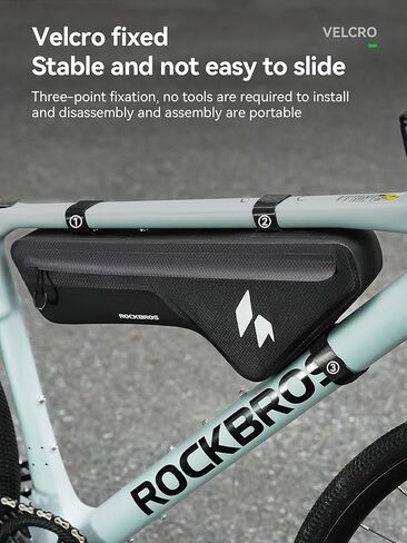ROCKBROS Bike Frame Bag Waterproof Stable & Complete Set Top Tube Bicycle Storage Bag E-Bike Accessories for Women Men Cycling Fits for Outdoor Long Journey MBT Mountain Road Bike Gear Black in Saudi Arabia