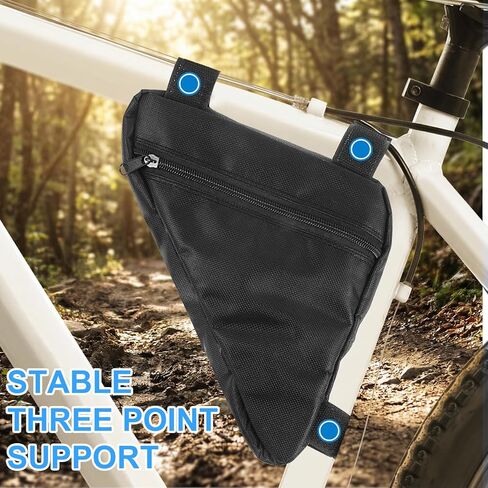 2PCS Bike Frame Bag Black Waterproof Mountain Bicycle Bag Small Bikes Top Tube Pouch for Road and Mountain Bikes Lightweight Cycling Storage Bags in Saudi Arabia