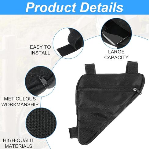 2PCS Bike Frame Bag Black Waterproof Mountain Bicycle Bag Small Bikes Top Tube Pouch for Road and Mountain Bikes Lightweight Cycling Storage Bags in Saudi Arabia