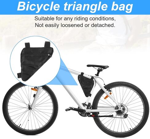 2PCS Bike Frame Bag Black Waterproof Mountain Bicycle Bag Small Bikes Top Tube Pouch for Road and Mountain Bikes Lightweight Cycling Storage Bags in Saudi Arabia