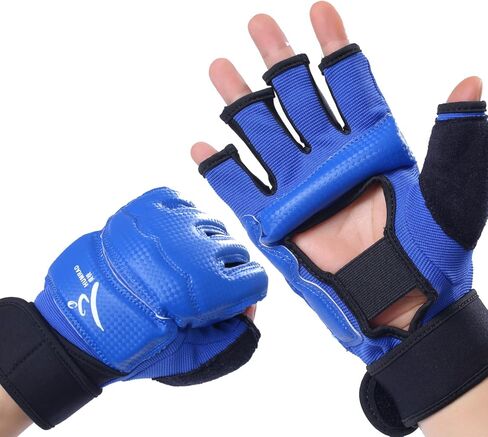 قفازات الملاكمة كيك بوكسينغ قفازات TKD للرجال والنساء نصف اصبع قفازات الملاكمة قفازات القتال قفازات الملاكمة للقفازات التدريب على كيس اللكم للرجال والنساء باللون الأسود in Kuwait