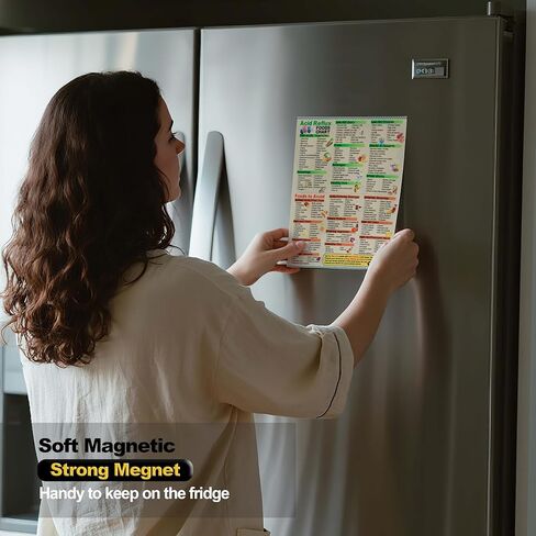 Geabylou Acid Reflux Foods Chart Magnetic 8.5x11 - GERD Diet Guide with Low Acid Food List, Heartburn Relief & Healthy Digestion Infographic for Easy Meal Planning, Waterproof Strong Fridge Magnet in Kuwait
