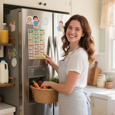 Geabylou Acid Reflux Foods Chart Magnetic 8.5x11 - GERD Diet Guide with Low Acid Food List, Heartburn Relief & Healthy Digestion Infographic for Easy Meal Planning, Waterproof Strong Fridge Magnet in Kuwait