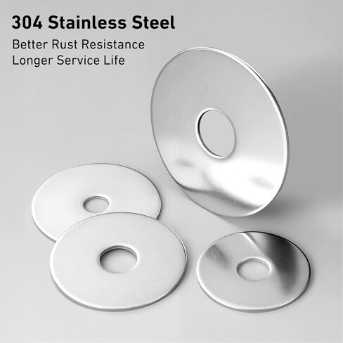 23PCS 1/4" x 2" Fender Washers, 304 Stainless Steel 18-8, Thickened 1/4 Fender Washer,1/4" ID x 2" OD in Saudi Arabia