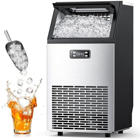 COWSAR Commercial Ice Machine, 100Lbs/24H Stainless Steel Undercounter Ice Maker with 33Lbs Storage Capacity, Self-Cleaning Freestanding Ice Machine for Home, Bar, Restaurant, Office, Outdoor in Kuwait