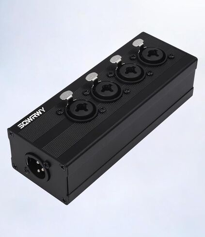 صندوق مجمع الصوت من 4 إلى 1 XLR، خلاط ميكروفون ذو 4 قنوات - يجمع السلبي بين 4 مدخلات XLR أنثى / 1/4 بوصة TRS في مخرج ذكر XLR واحد لتسجيل الاستوديو، والبث الصوتي، والصوت المباشر in Kuwait