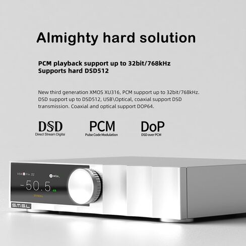 SMSL D200 Audio Decoder | USB/Optical/Coaxial/Bluetooth Input | MQA/MQA - CD Supported | ROHM BD34352EKV Chip | Compatible with Amplifiers/Headphone Amps/Phones/Computers in Saudi Arabia