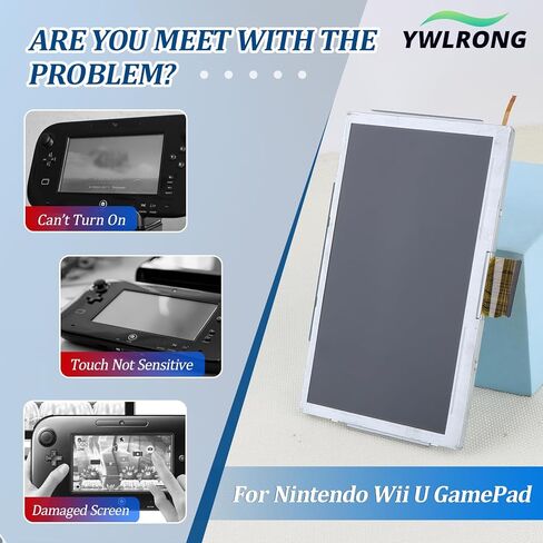for Nintendo Wii U Gamepad Screen Replacement for Nintendo Wii U Gamepad LCD Display Touch Screen Digitizer Assembly Replacement with Tools（Black） in Kuwait