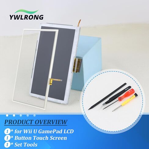 for Nintendo Wii U Gamepad Screen Replacement for Nintendo Wii U Gamepad LCD Display Touch Screen Digitizer Assembly Replacement with Tools（Black） in Kuwait