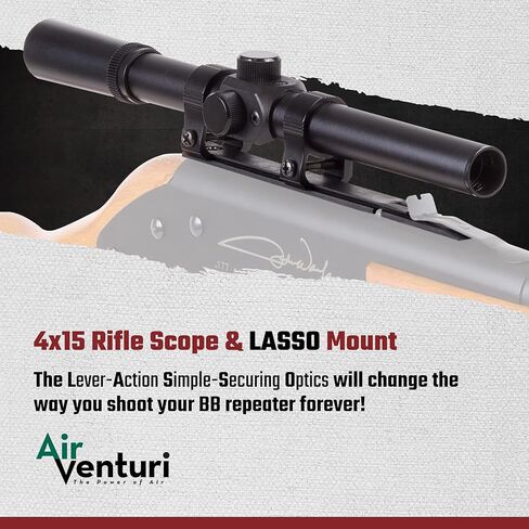 Air Venturi 4x15 Air Rifle Scope and Lasso Mount, BB Gun Scope Attachment in Kuwait