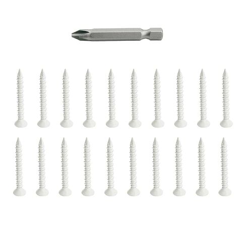 White Concrete Screws 20PCS (3/16＂ x 1-3/4＂) with Phillips Bit, for Anchoring into Masonry & Concrete (20, White, 3/16＂ x 1-3/4＂) in Kuwait