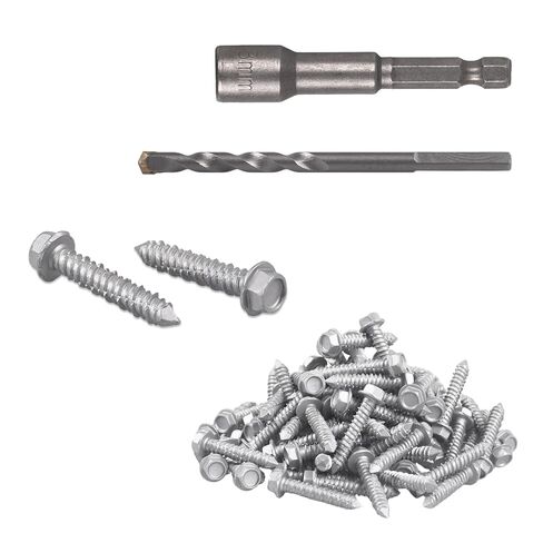 Concrete Screws 1/4" x 1-1/4" 100PCS 410 Stainless Steel Hex Concrete Screw with Drill Bit and Hex Bit Socket for Masonry Block Brick in Kuwait