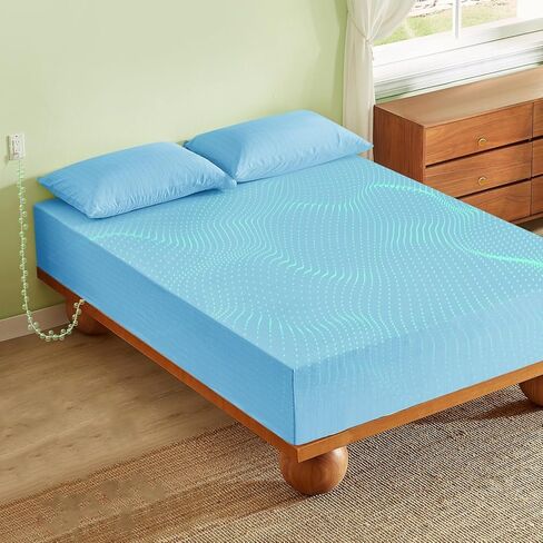 Bamboo Viscose Grounding Sheets, 10% Silver Infused Grounding Cooling Bed Sheets, Silky Breathable Than Cotton for Hot Sleeper, 15 Deep Pocket Grounded Fitted Sheets Only, King in Saudi Arabia