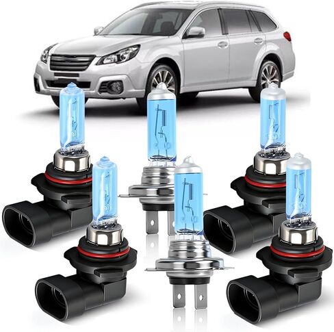 OQSNCV Fit for Subaru Outback 2005 2006 2007 2008 2009 Halogen Headlight Bulbs, 9005 High Beam + H7 Low Beam+ 9006 Fog Headlight Headlamp Replacement Bulbs Kit, Pack of 6 in Kuwait