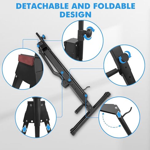 Heavy Duty Cello Stand with Bow Hook, Sturdy Portable Adjustable Versatile, Floor Steel Holder for 1/2 & 1/4 Double Upright Bass, Fiddle, Contrabass（Black） in Kuwait