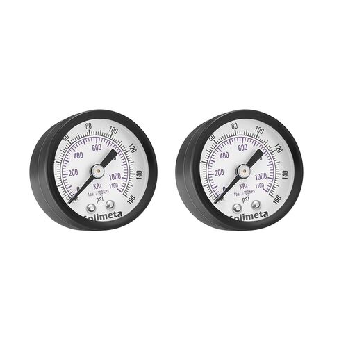 Solimeta Air Pressure Gauge for Air Compressor Air Filter, 1-1/2" Dial Center Back Mount, 1/8" NPT,0-160 Psi, 2 PCS in Kuwait
