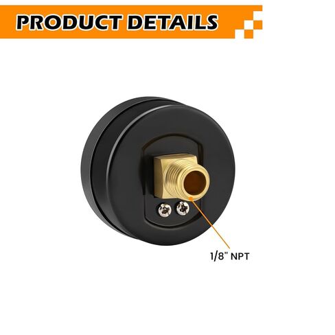 Solimeta Air Pressure Gauge for Air Compressor Air Filter, 1-1/2" Dial Center Back Mount, 1/8" NPT,0-160 Psi, 2 PCS in Kuwait