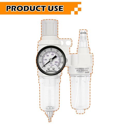 Solimeta Air Pressure Gauge for Air Compressor Air Filter, 1-1/2" Dial Center Back Mount, 1/8" NPT,0-160 Psi, 2 PCS in Kuwait