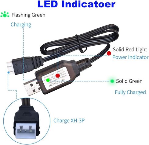 Water Bead Gel Ball Blaster 7.4V 2000mAh Rechargeable Battery with Charging Cable, Airsoft Gel Ball Blaster Battery for SRB400, SRB-400 SUB and SRB1200 (2-Pack) in Kuwait