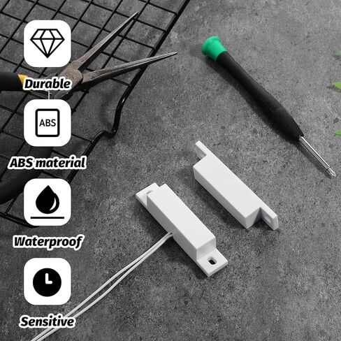 6 Sets Magnetic Reed Switch MC-32 NC Surface Mount Wired Security Door Window Alarm Door Window Contact Sensor for Home Security Burglar Alarm Systems (White) in Saudi Arabia