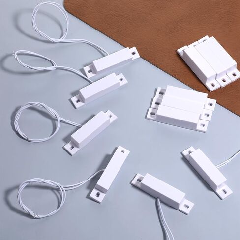6 Sets Magnetic Reed Switch MC-32 NC Surface Mount Wired Security Door Window Alarm Door Window Contact Sensor for Home Security Burglar Alarm Systems (White) in Saudi Arabia