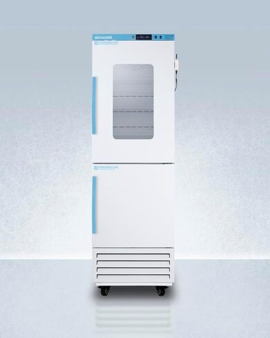 ACCUCOLD 10.74 cu.ft. Medical Refrigerator/Freezer Combination, 24" Wide, Vaccine, Glass Door, White- ARFG15PVDL2B Wireless Environmental Temperature Monitoring Device (ETM) (Left Hand Door, 28 Inch) in Kuwait