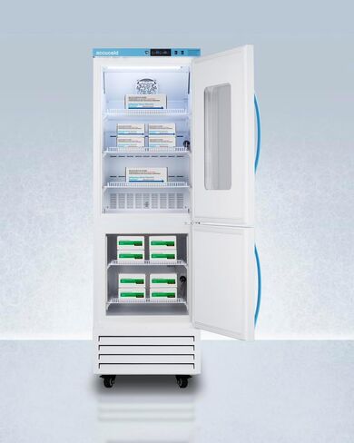 ACCUCOLD 10.74 cu.ft. Medical Refrigerator/Freezer Combination, 24" Wide, Vaccine, Glass Door, White- ARFG15PVDL2B Wireless Environmental Temperature Monitoring Device (ETM) (Left Hand Door, 28 Inch) in Kuwait