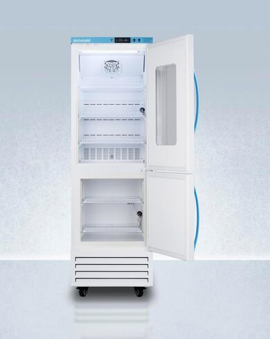 ACCUCOLD 10.74 cu.ft. Medical Refrigerator/Freezer Combination, 24" Wide, Vaccine, Glass Door, White- ARFG15PVDL2B Wireless Environmental Temperature Monitoring Device (ETM) (Left Hand Door, 28 Inch) in Kuwait