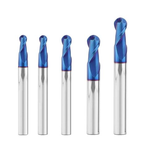 5PCS 1/4" Ball Nose Carbide End Mill 4Flutes Carbide Milling Cutter HRC55 CNC Router Bits with AlTiN Coated for Alloy Steel in Saudi Arabia