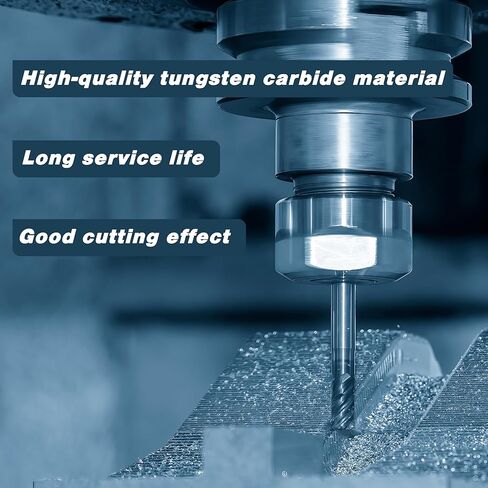 LU&MN 4-Flute End Mills، مجموعات لقم مطحنة كروية من الكربيد للفولاذ المقاوم للصدأ والفولاذ المقوى والسبائك والمزيد، 1/4 بوصة، 5 قطع in Kuwait