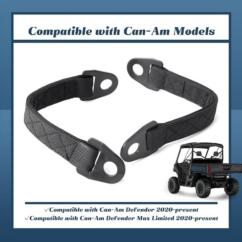 2Pcs Heavy-Duty Door Limit Straps Compatible with Can-Am Defender, Defender Max Limited 2020-Present Models Extra-Long for Wider Door Opening, Black in Saudi Arabia