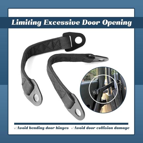 2Pcs Heavy-Duty Door Limit Straps Compatible with Can-Am Defender, Defender Max Limited 2020-Present Models Extra-Long for Wider Door Opening, Black in Saudi Arabia